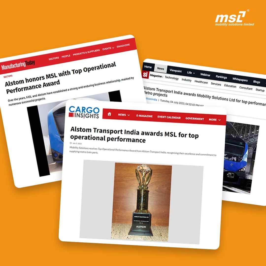 Alstom Transport India awards MSL for top operational performance
