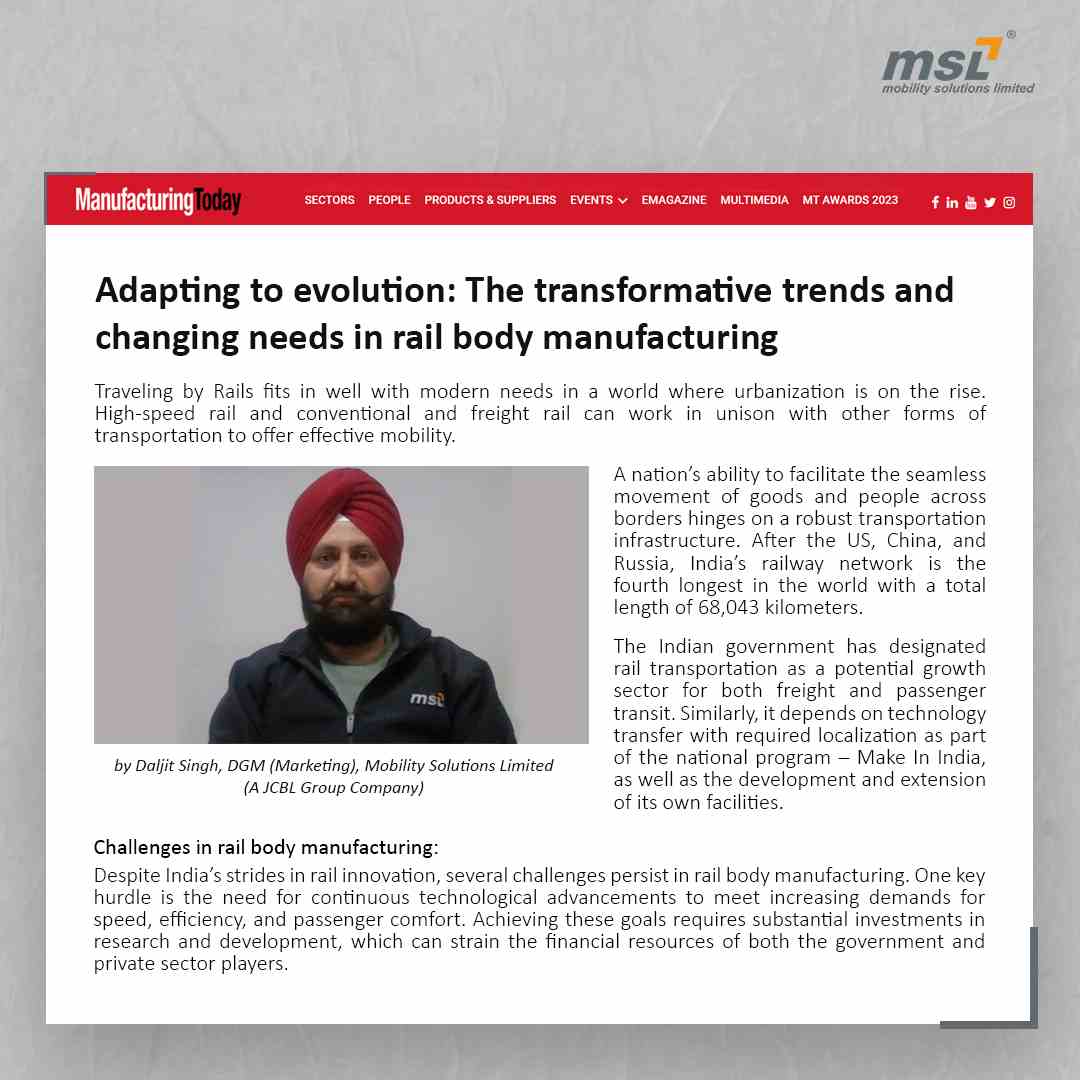 The Transformative Trends And Changing Needs, Manufacturing Today, November 2023